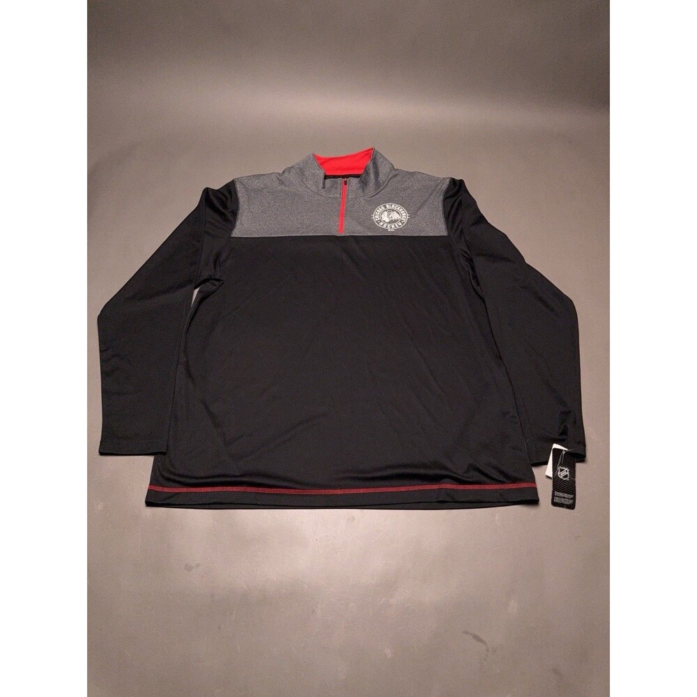 NHL Hockey Chicago Blackhawks 1/4 Zip Athletic Casual Pullover Men's XL NWT